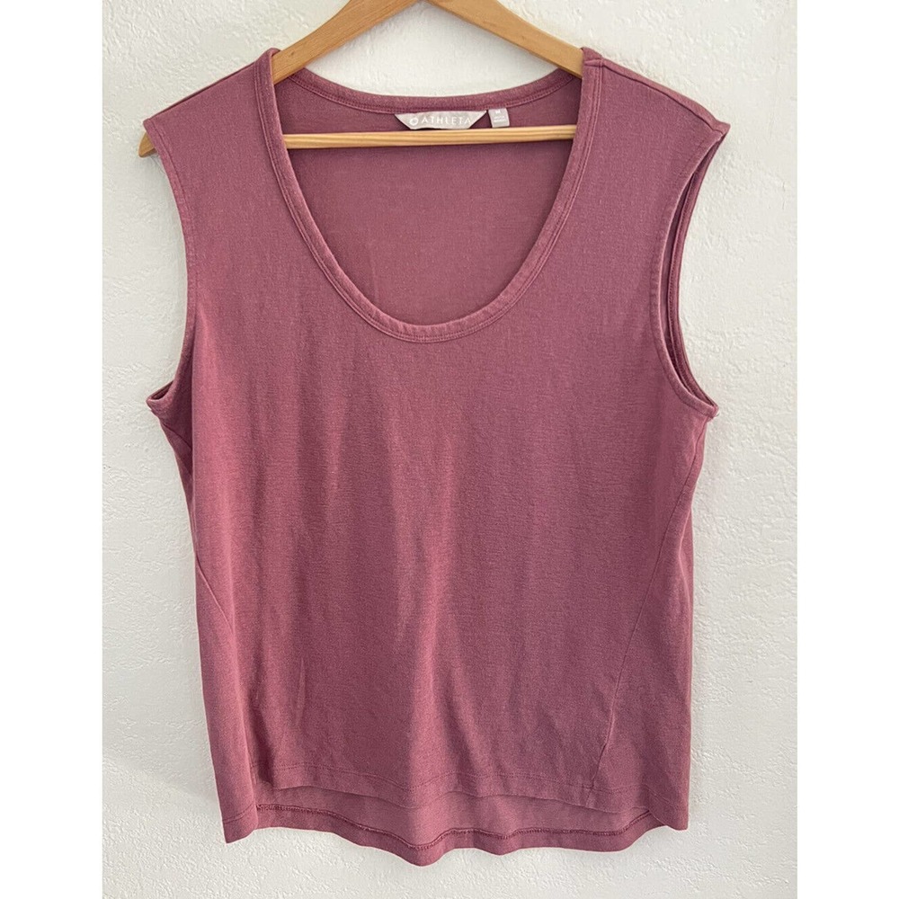 Athleta Tank Top Womens Size M Yoga Top Light Plum Textured